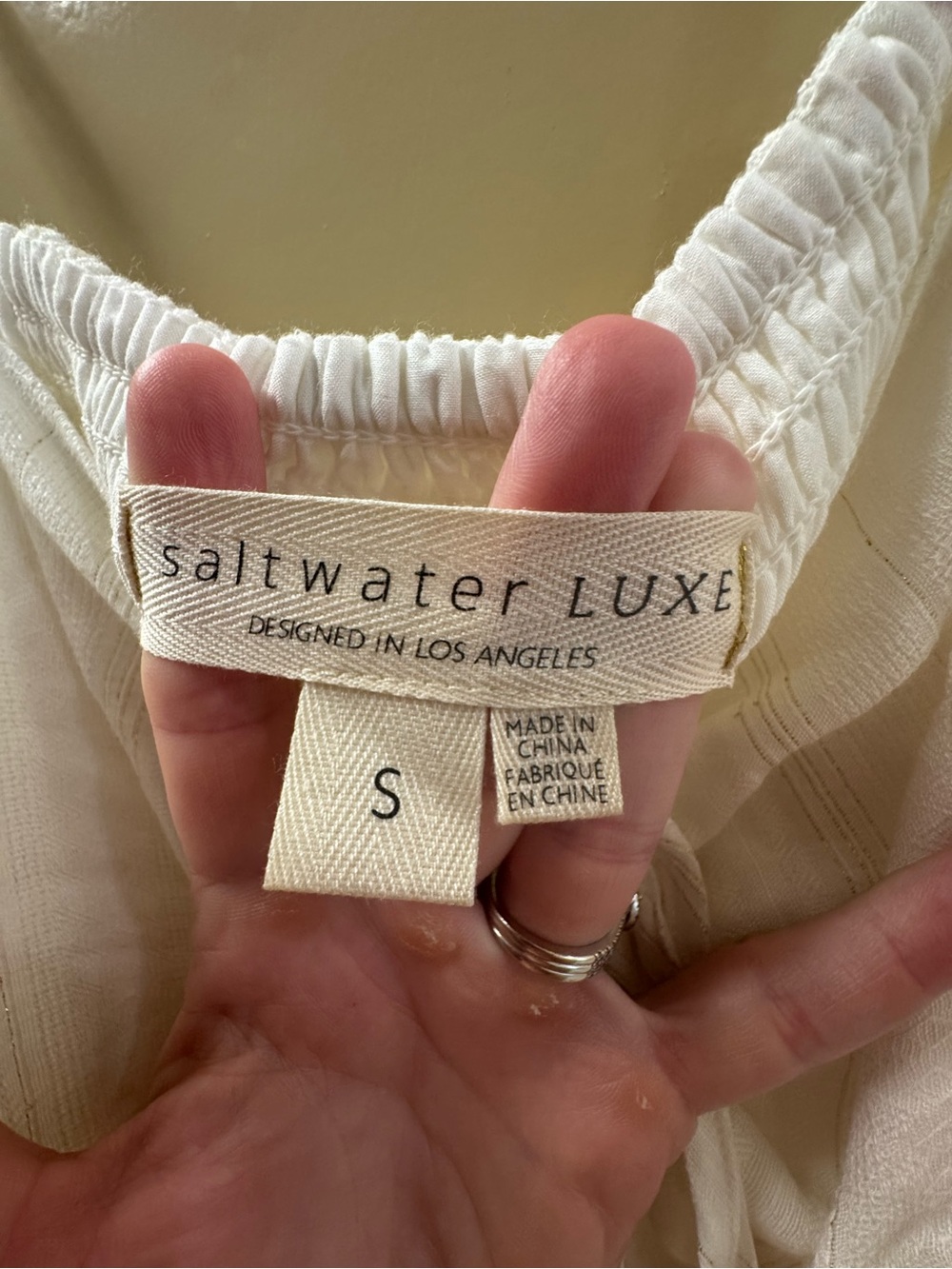 saltwater LUXE Ivory Ruffle High-Low Midi Dress - Picture 5 of 7